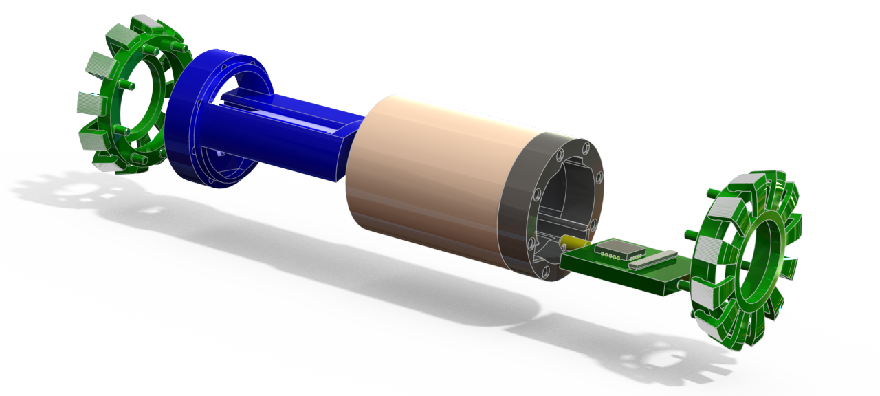Exploded view of the sensor and its components